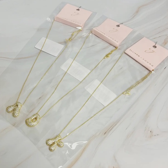 Crystal Bubble Initial Necklace - Picture 6 of 6